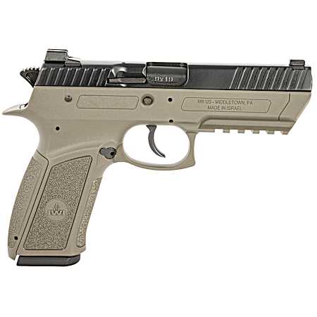 IWI US J941PL9OD-II Jericho 941 Enhanced 9mm Luger Caliber with 4.40 Barrel, 17+1 Capacity, OD Green Finish Picatinny Rail Frame, Serrated Black Steel Slide & Polymer Grip