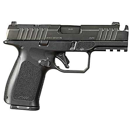 Rost Martin RM1CBLKOSP(COMP) RM1C  9mm Luger 17+1 4 Black Compensated Match Grade Barrel, Black Tenifer Optic Ready/Serrated Steel Slide, Black Polymer Frame w/Picatinny Rail, Textured Grip