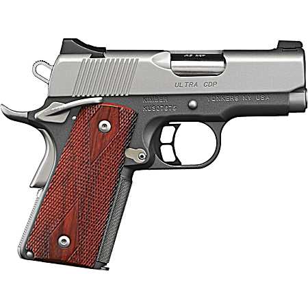 Kimber Mfg, Inc 3000245 CDP Ultra 45 ACP 7+1 3 Stainless Steel Barrel, Kimpro II Silver Stainless Steel Serrated Slide, Kimpro II Gray Aluminum Frame w/Beavertail, Rosewood Grip