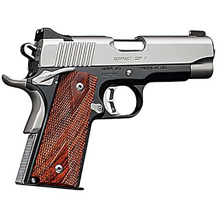 Kimber Mfg.,inc 3200018CA Custom CDP II (CA) 45 ACP 8+1 5 Front Serrations Stainless Steel Slide Brush Polished Front Strap Checkering Laminated Gray/Black Double Diamond Grip