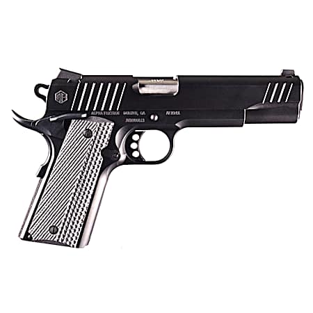 Alpha Foxtrot AA01X1CND-XQBK10-GGC AF1911 Enhanced 9mm Luger 10+1 4.25 Black QPQ Stainless Steel Serrated Slide, Black QPQ Stainless Steel Frame w/Beavertail, Checkered Polymer Grip