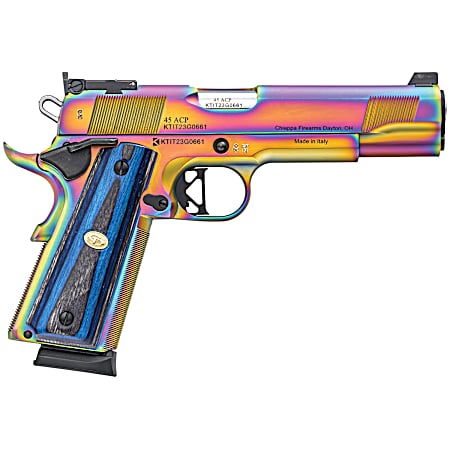 Charles Daly 440.183 1911 Empire Grade Full Size Frame 45 ACP 8+1 5 Stainless Steel Barrel, Nebula PVD Serrated Steel Slide, Steel w/Beavertail Frame, Black G10 Grip