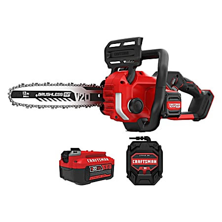 V20 Brushless RP 12 in Cordless Chainsaw 5.0 Ah Battery