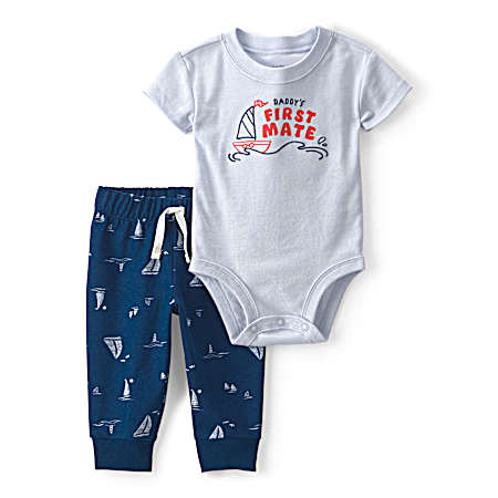 Infant Blue First Mate Set - 2 Pc