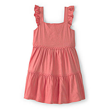 Toddlers' Coral Woven Easter Dress