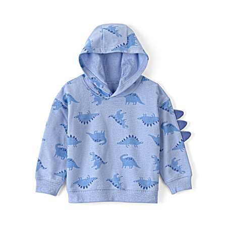 Toddler's Blue Dino Print Hoodie