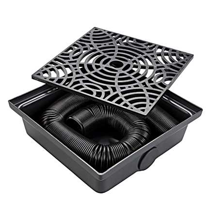 StealthDrain Catch Basin Vinyl 12 in Black Downspout Extension