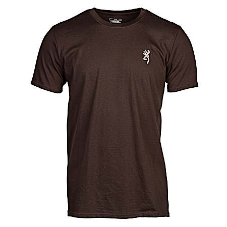 Men's Dark Chocolate Camo Emblem Short Sleeve Shirt