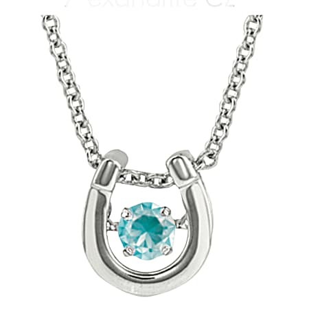 Dancing Birthstone Horseshoe Necklace - color DEC