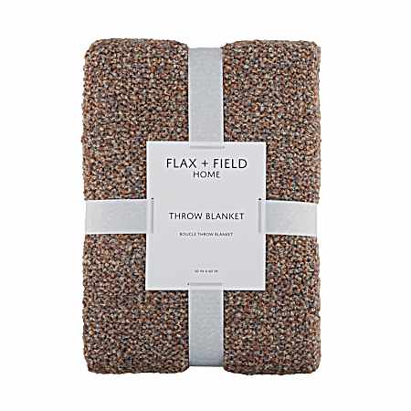 50''X60'' Boucle Throw Blanket - Tan Multi
