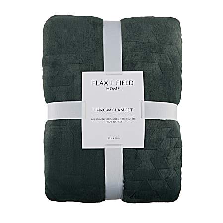 50''X70'' Micro Mink Jacquard Sherpa Reverse Throw Blanket
