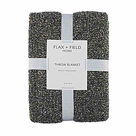 50''X60'' Boucle Throw Blanket - Gray/Black Multi