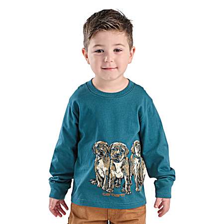 Toddler Boys' Atlantic Deep Puppy Long Sleeve Shirt