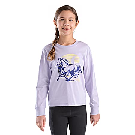 Girls' Mica Run Wild Horse Long Sleeve Shirt