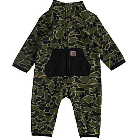 Infant Boys' Camo Zip Front Sherpa Coveralls