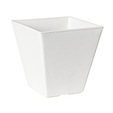 10 in. Ella Square Planter - White