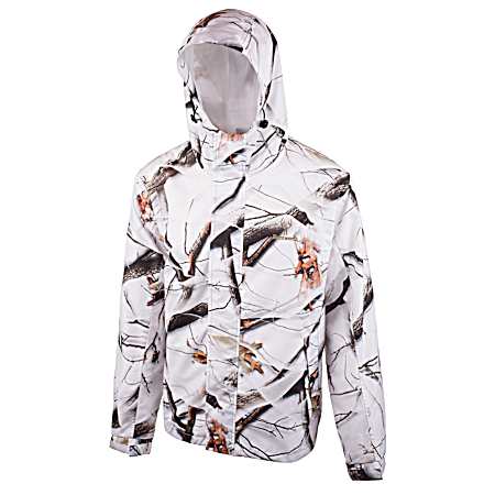 Men's Snow Camo Brown Midweight Rain Jacket