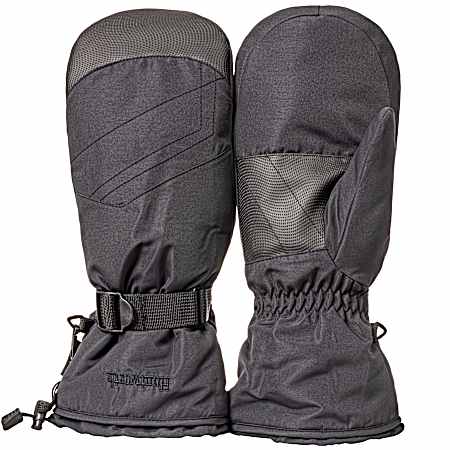Men's Solid Black Heat Boost Ski Gloves