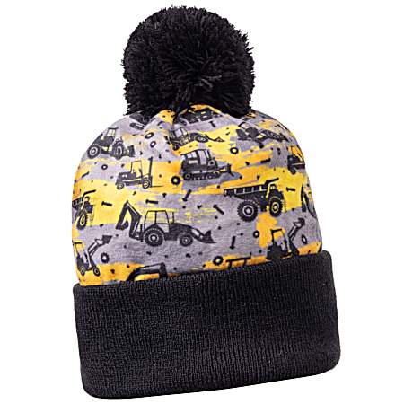 Toddlers' Yellow Construction Knit Watch Cap
