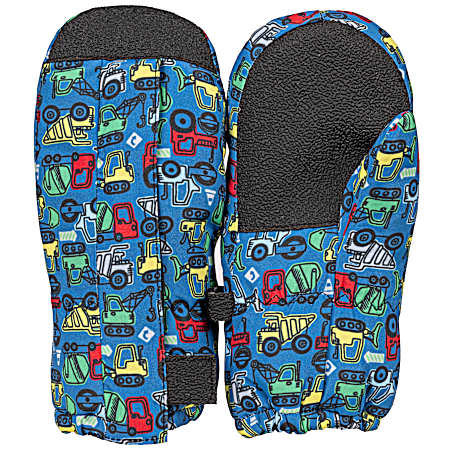 Toddlers' Blue Construction Ski Mittens