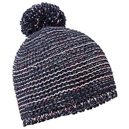 Girls' Navy Rainbow Knit Beanie