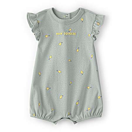 Infant Green Main Squeeze Lemon Print Romper