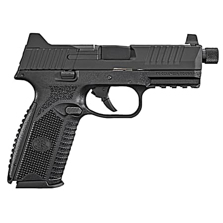 FN 66100375 509T  9mm Luger 17+1/24+1, 4.50 Black Steel Threaded Barrel, Matte Black Optic Ready/Serrated Stainless Steel Slide, Matte Black Polymer Frame w/Picatinny Rail