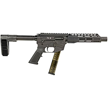 FREEDOM ORDNANCE FX9P8SBM FX-9  9mm Luger 31+1 8 Black Nitride Steel Barrel, M-LOK Handguards, Black Anodized Aluminum Picatinny Rail Receiver, Black SB Mini Brace, AR15 Grip