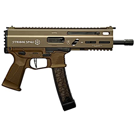 Grand Power 197892004763 SP9A1 Stribog 9mm Luger 30+1 8 Black Threaded Barrel, M-LOK Handguard, Flat Dark Earth Aluminum Picatinny Rail Receiver, FDE Polymer Grip, Thread Protector