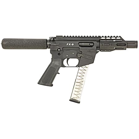 FREEDOM ORDNANCE FX9P4T FX-9  9mm Luger 32+1 4, Black, M-LOK Handguard, Padded Buffer Tube, A2 Grip, 3 Faux Suppressor, Includes Sling