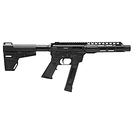 Freedom Ordnance FX9P8 FX-9  9mm Luger 8.25 33+1 Black Hard Coat Anodized Black Polymer Grip KAK Shockwave Pistol Brace