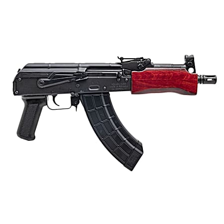 Century Arms HG2137PRN Draco Mini 7.62x39mm 30+1 7.75 Black Threaded Barrel, Black Steel Stamped Metal Receiver, Black Polymer Grip, Red Wood Handguard, Rear Picatinny Rail, Right Hand