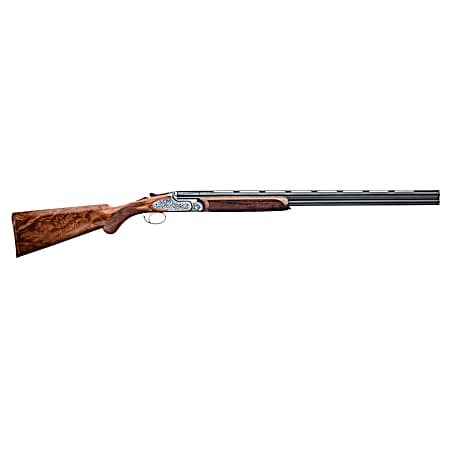 Rizzini USA 510128 Artemis Field Full Size 28 Gauge Break Open 3 2rd 29 Gloss Blued Anodized Silver Engraved Steel Receiver, Fixed w/Prince of Whales Grip, Oiled Turkish Walnut Wood Stock