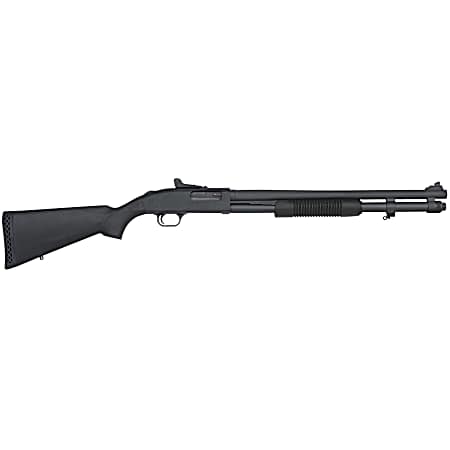 Mossberg 51663 590A1  12 Gauge Pump 3 8+1 20 Black Parkerized Heavy-Walled Barrel, Black Parkerized Drilled & Tapped Receiver, Black Fixed Synthetic Stock