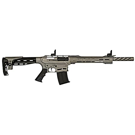 Citadel CBOSS2512TG Boss-25  12 Gauge Semi-Auto 3 5+1 18.75 Black Steel Threaded Barrel, Tungsten Gray Picatinny Rail Receiver, Black Adj Comb Synthetic Stock, Black Finger Groove Grip