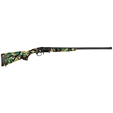 Charles Daly 930335 101  Full Size 20 Gauge Break Open 3 1rd 26 Blued Steel Barrel & Receiver, Fixed Woodland Camo Synthetic Stock