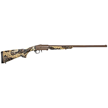 Charles Daly 930337 101  Full Size 410 Gauge Break Open 3 1rd 26 Flat Dark Earth Cerakote Steel Barrel & Receiver, Fixed TrueTimber Prairie Synthetic Stock