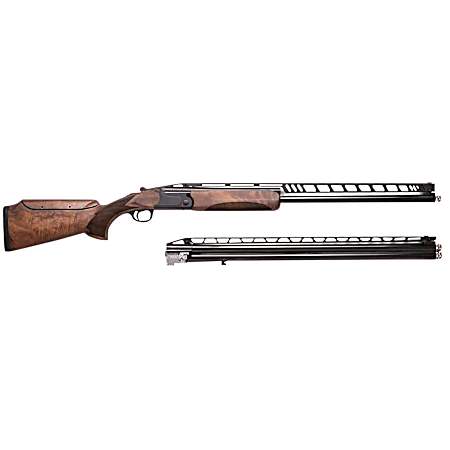 Charles Daly 930410 202 Unsingle Combo 12 Gauge Break Open 2.75 2rd 32 Black Over/Under Vent Rib Barrel, Black Steel Receiver, Adj Cheek Riser Walnut Wood Stock