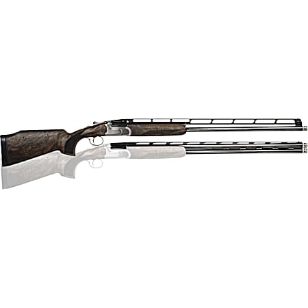 CZ-USA 06582 All American Trap Combo 12 Gauge 3 2rd 32 Gloss Blued Barrel, Brushed Stainless Metal Finish, Turkish Walnut Stock with Monte Carlo Adjustable Comb
