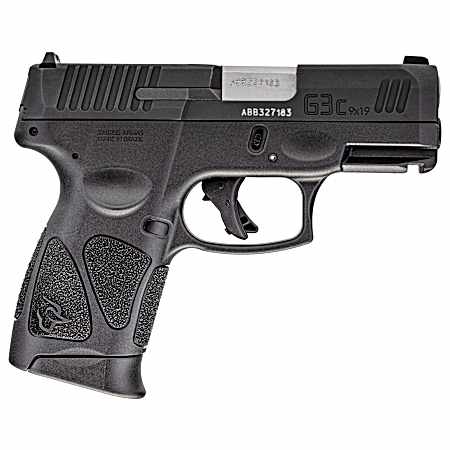 Taurus 1G3C9312X12 G3C  Compact Frame 9mm Luger 12+1 3.26 Matte Stainless Steel Barrel, Matte Black Tenifer Serrated Steel Slide, Black Polymer Frame w/Picatinny Rail, Black Polymer Grip, Right Hand