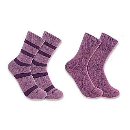 Women's Heavyweight Crew Socks - 2 Pk