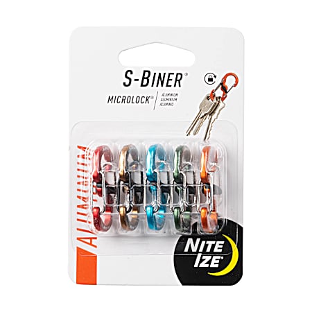 S-Biner  MicroLock Aluminum 5-Pk Assorted