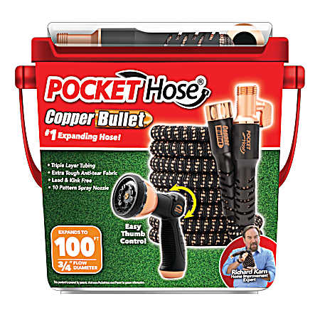 100 ft. Pocket Hose Copper Bullet