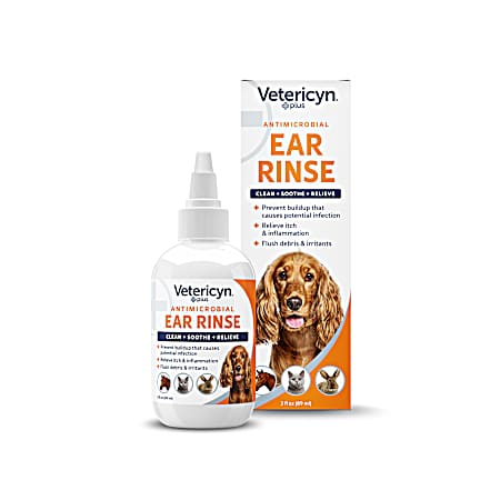 Plus Antimicrobial Ear Rinse for All Animals, 3 oz.