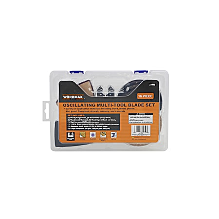 16 Pc. Oscillating Multi-Tool Blade Accessory Set