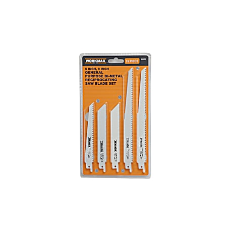 15 Pc. 6 in., 9 in. General Purpose Bi-metal Reciprocating Saw Blade Set