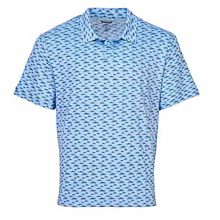 Men's Party Boat Button Front Short Sleeve Polo