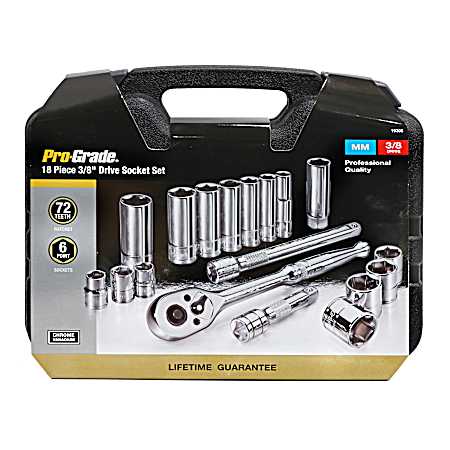 18 pc. 3/8 in. Metric Drive Socket Set