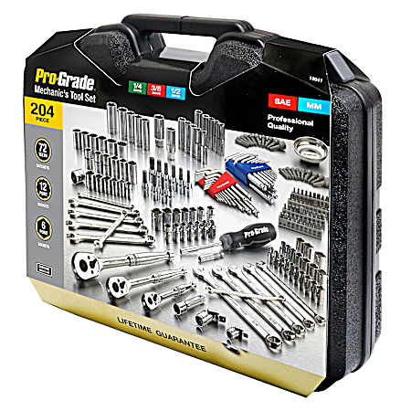 204 pc. Mechanics Tools Set SAE & MM
