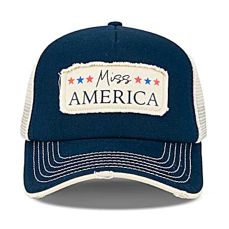 Miss America Distressed Retro Trucker Cap